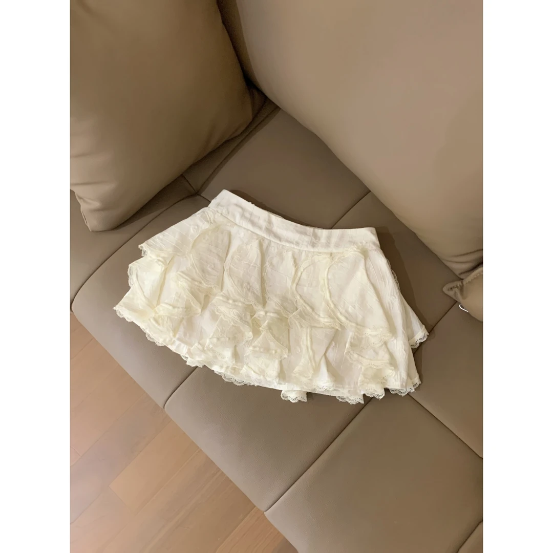 瑞茜·威瑟斯夏季甜美百搭显瘦蕾丝设计感防走光半身裙R3375-3W