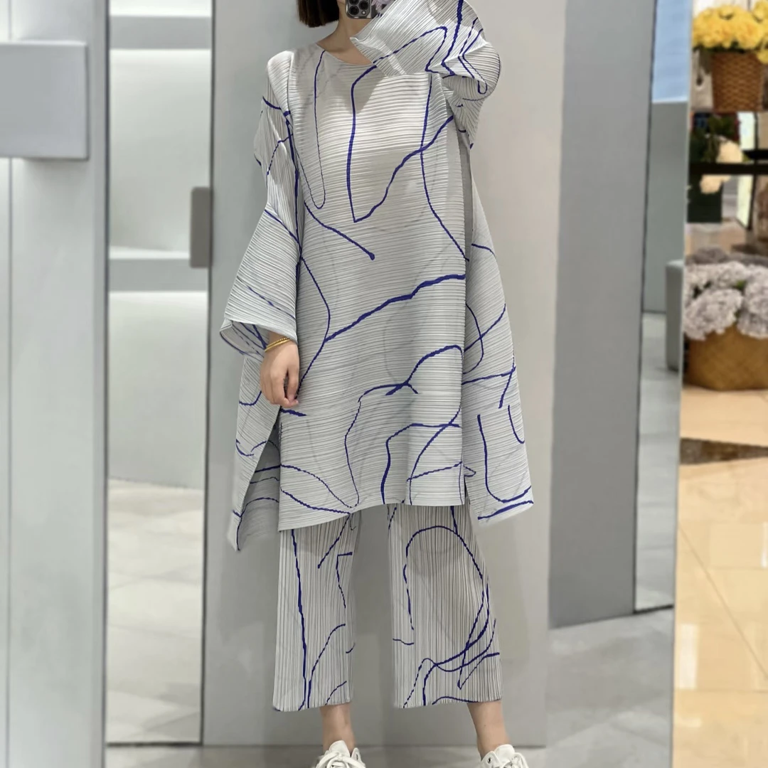 三宅风艺术线条长裙女宽松百搭通勤休闲裙子高弹褶皱时尚连衣裙