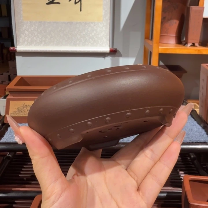 紫砂花盆口径10深度3