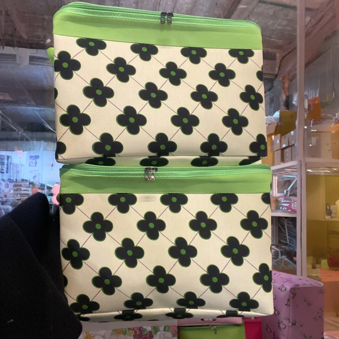 【45X35X30高】四叶草拉链款微瑕六十升收纳筐可折叠防潮防霉