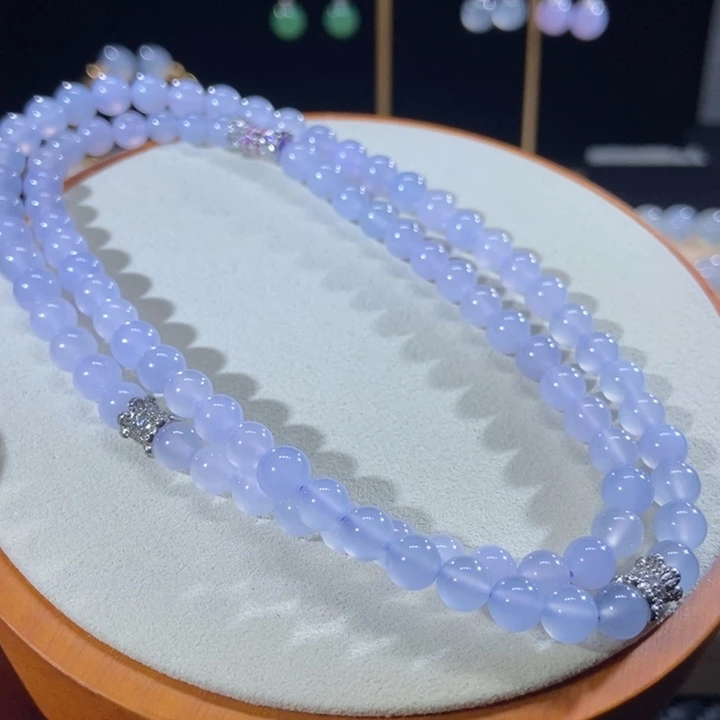 翡翠未镶嵌吊坠(不含链)翡翠高冰蓝紫项链