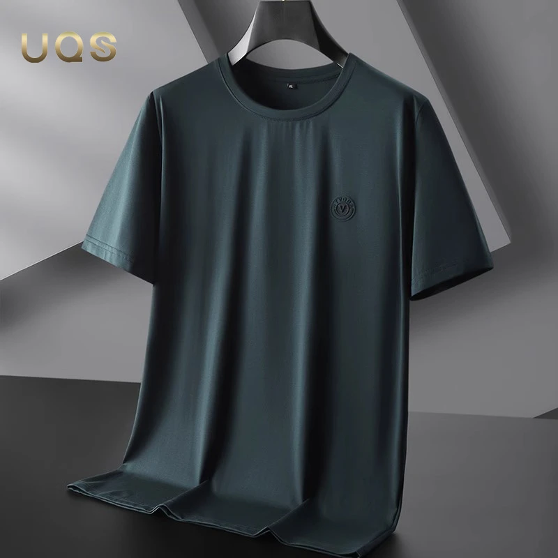 夏季大码男士圆领短袖宽松舒适薄款透气亲肤日常运动休闲简约时尚