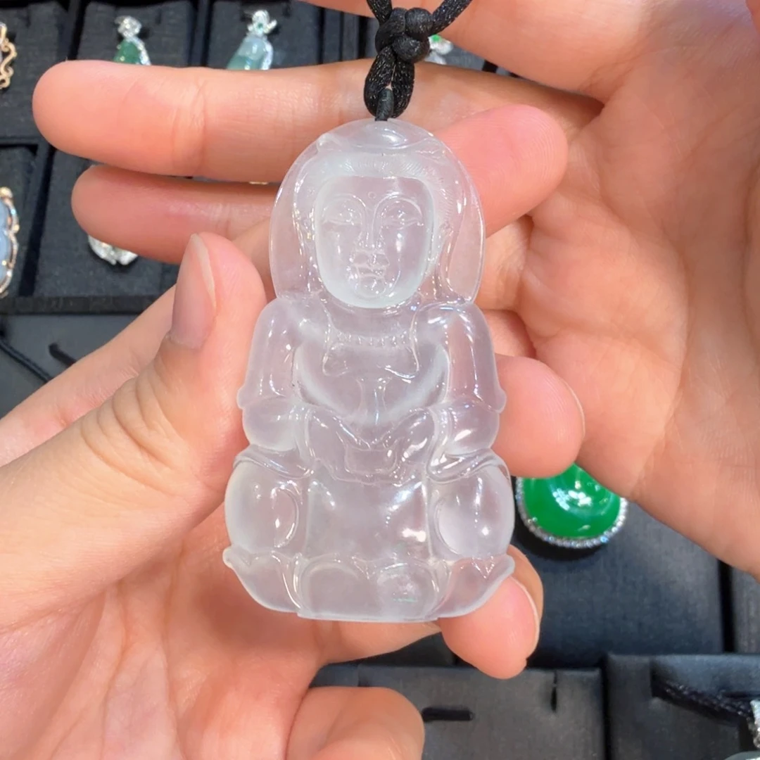 翡翠未镶嵌吊坠(不含链)高冰观音吊坠