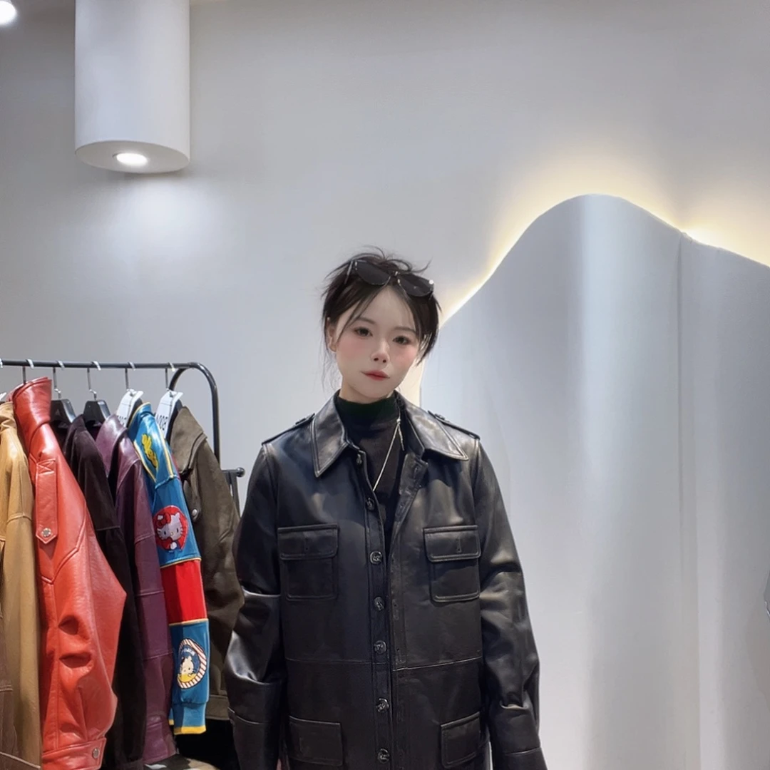 温***两真皮皮衣外套103-224。2xl