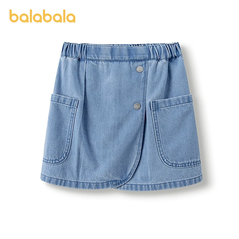 巴拉巴拉童装女童短裙纯棉牛仔裙秋款A型裙子百搭纯棉时尚舒适潮