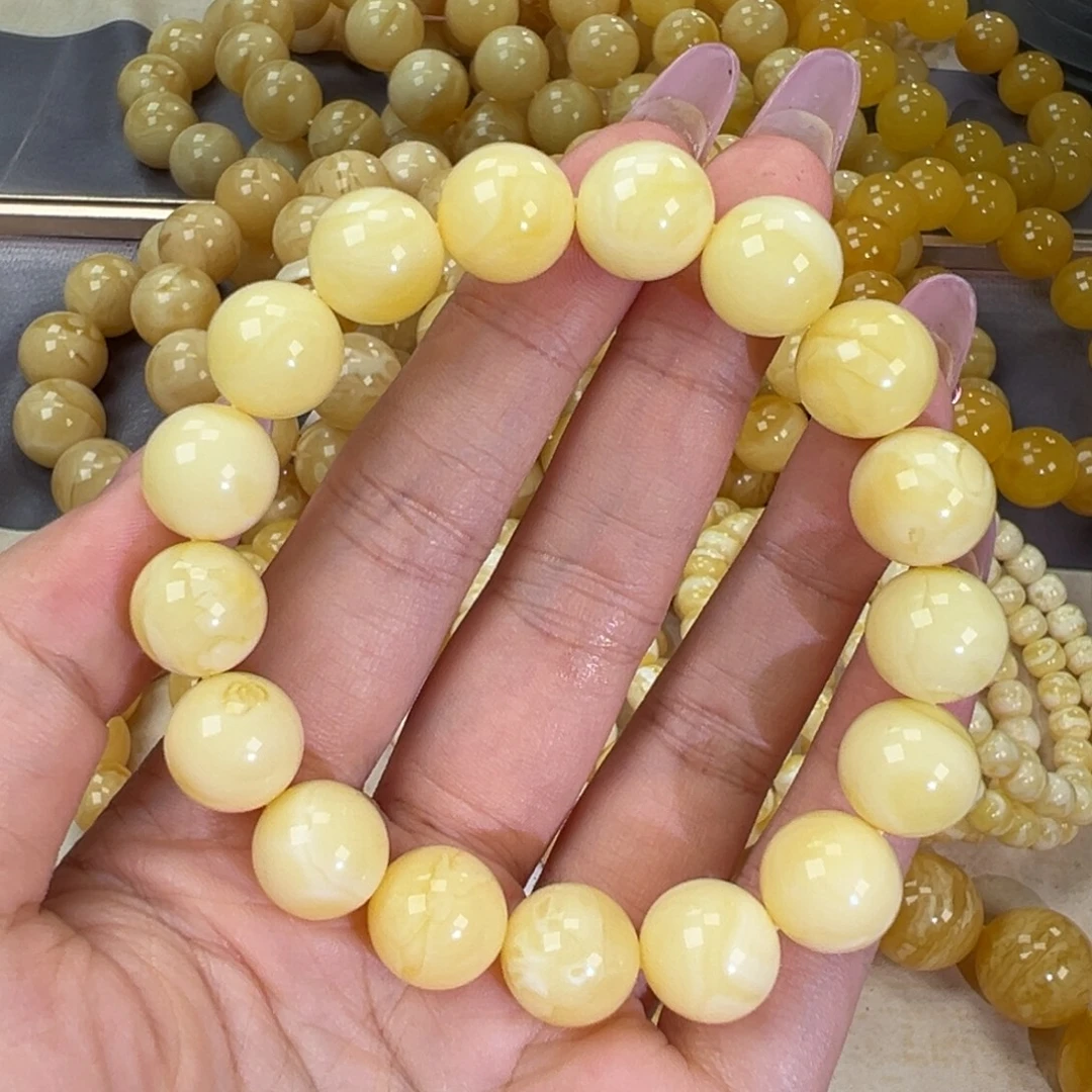 手链琥珀未镶嵌19.7白蜡