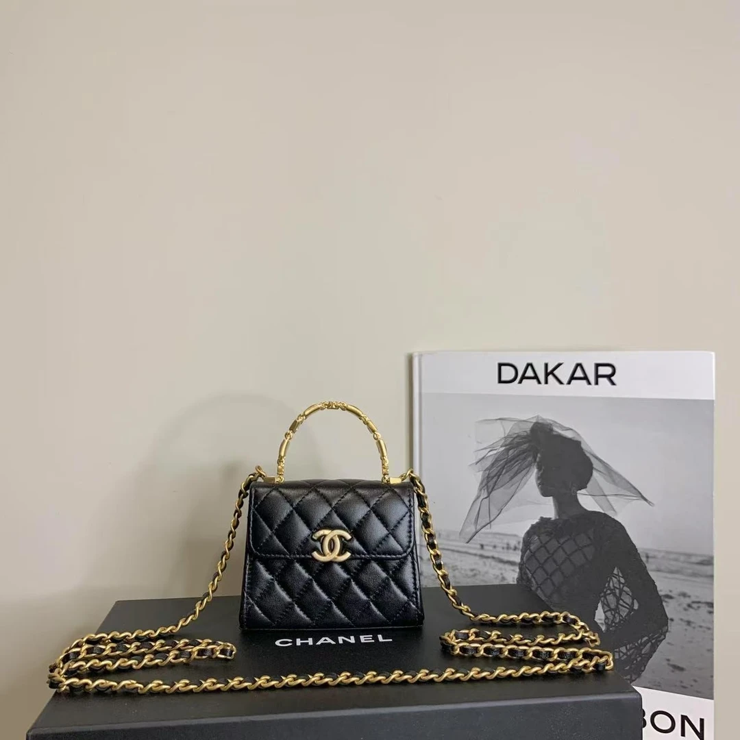 95新 Chanel/香奈儿 壹臻/22b黑金kelly mini 60196853