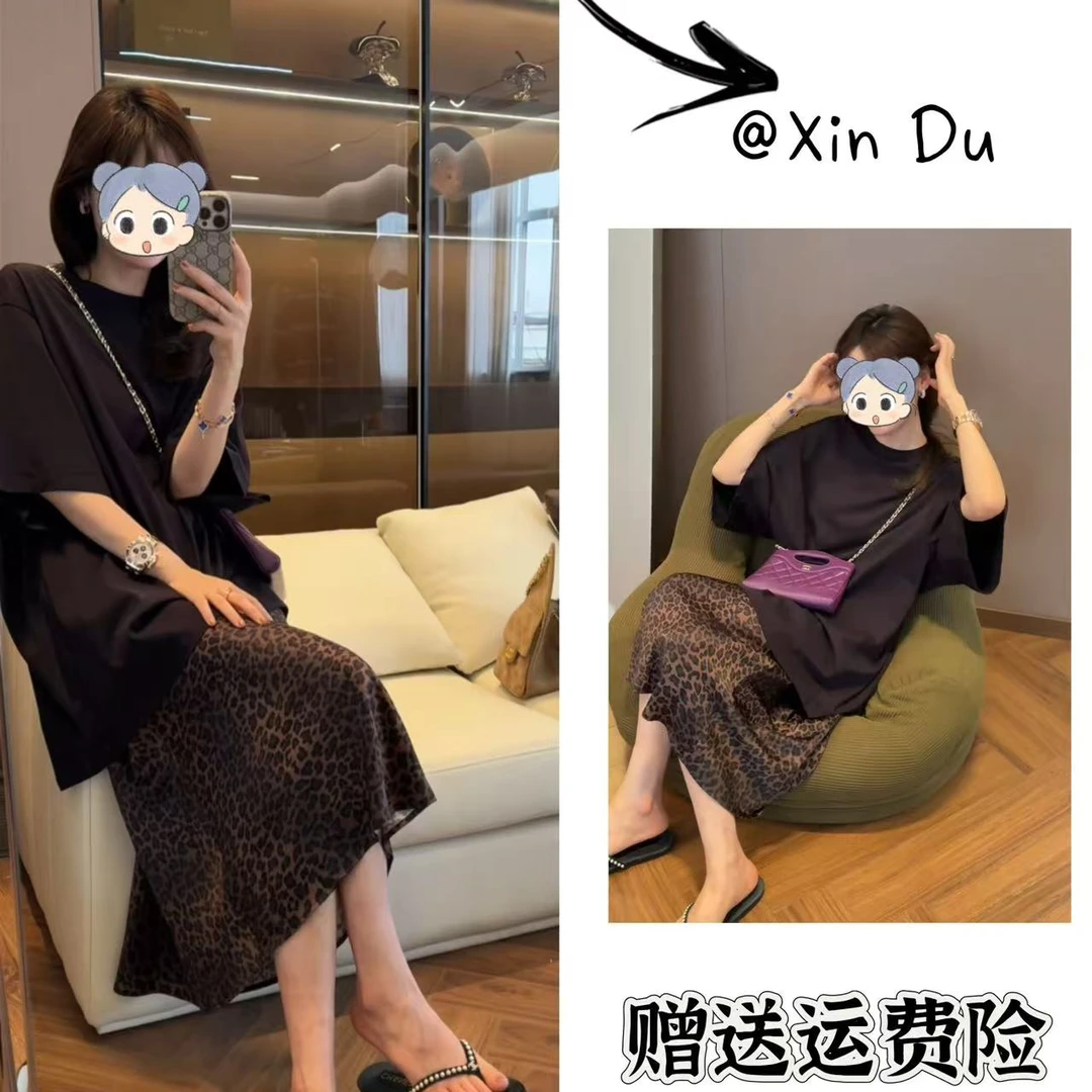 2025夏季新款时尚显瘦气质女士网红洋气两件套百搭款D21985