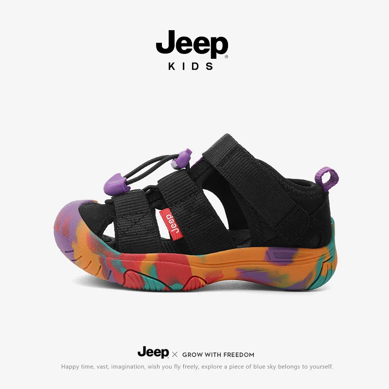 jeep新款儿童包头凉鞋夏款男童沙滩鞋防滑涉水童鞋男宝溯溪鞋女童