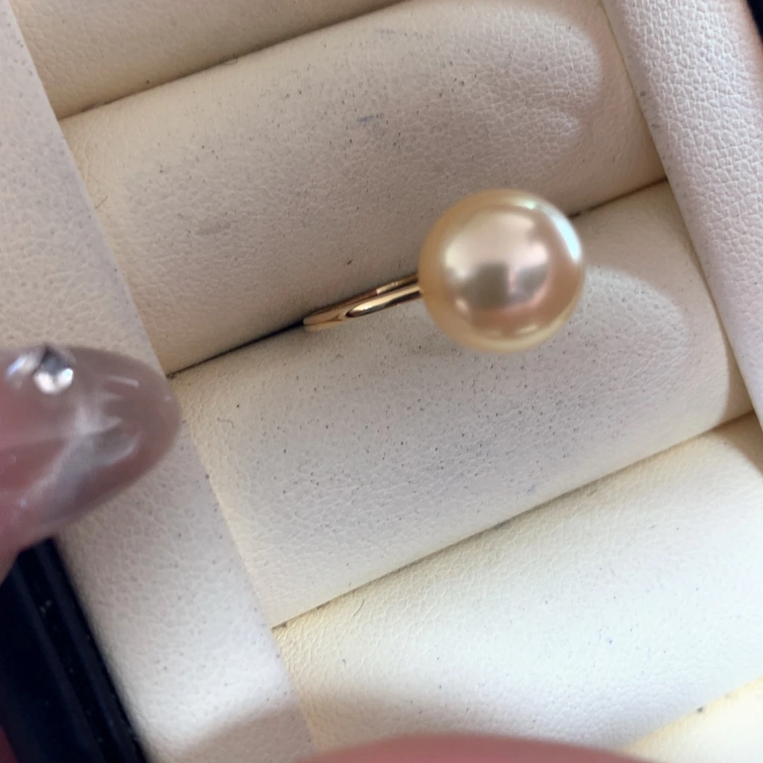 海水珍珠戒指18K金镶嵌