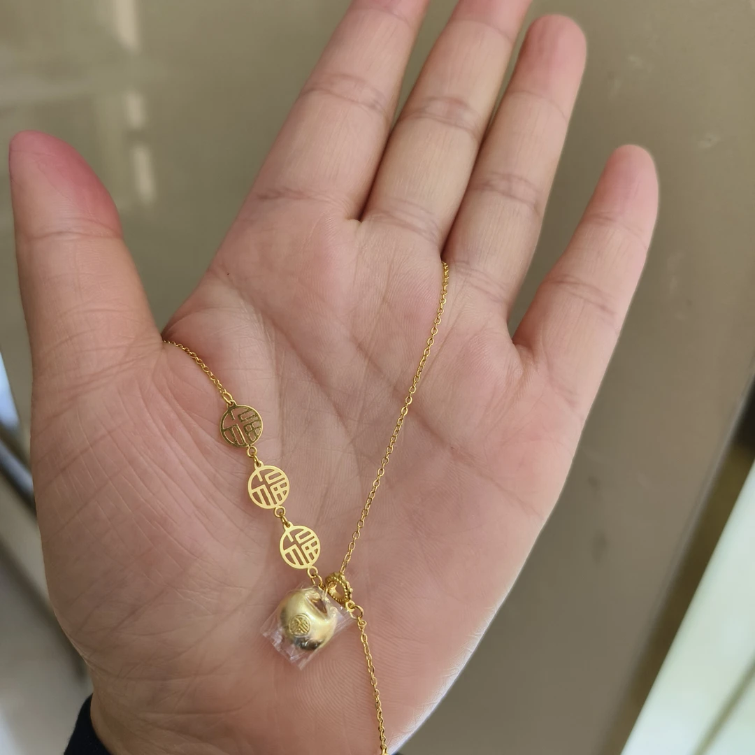 足金999葫芦福字项链