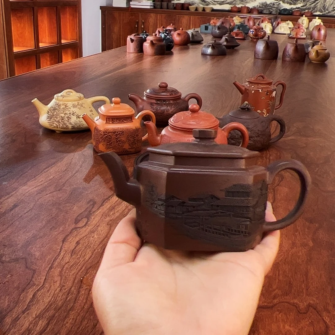 品***人茶壶紫砂六方乌镇