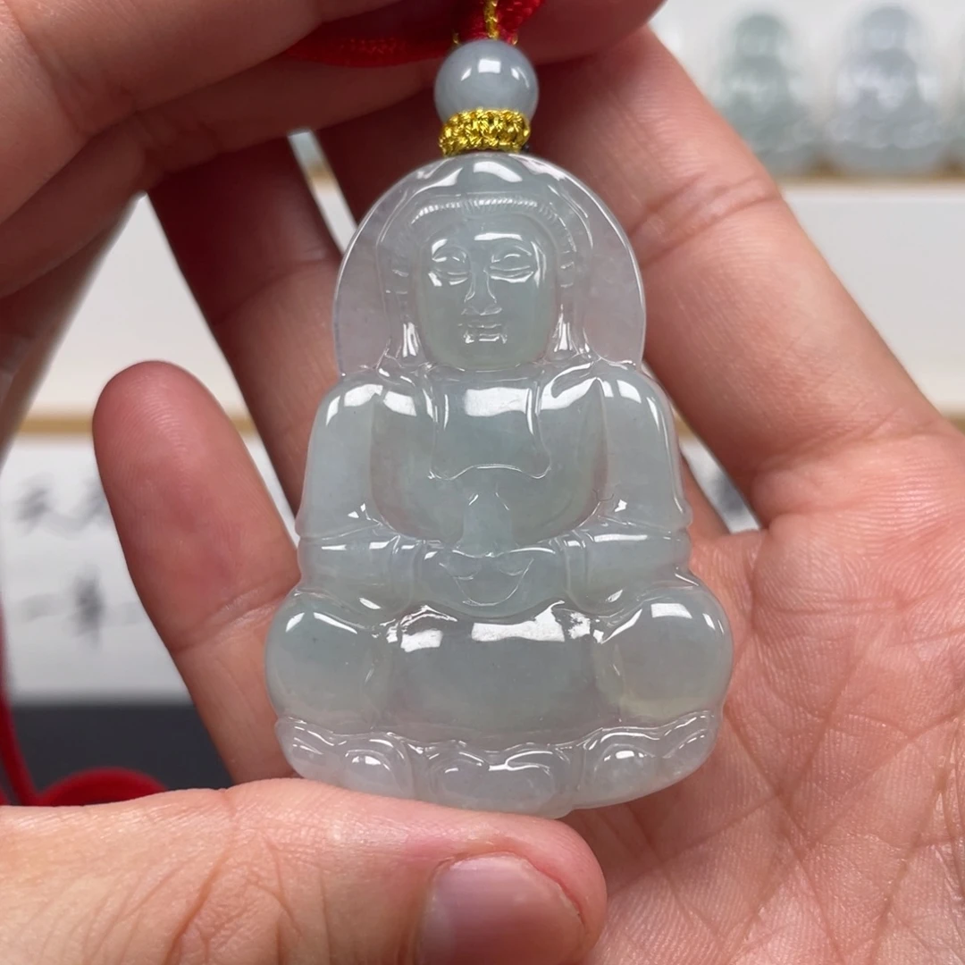 翡翠未镶嵌颈饰天然翡翠A货观音63号