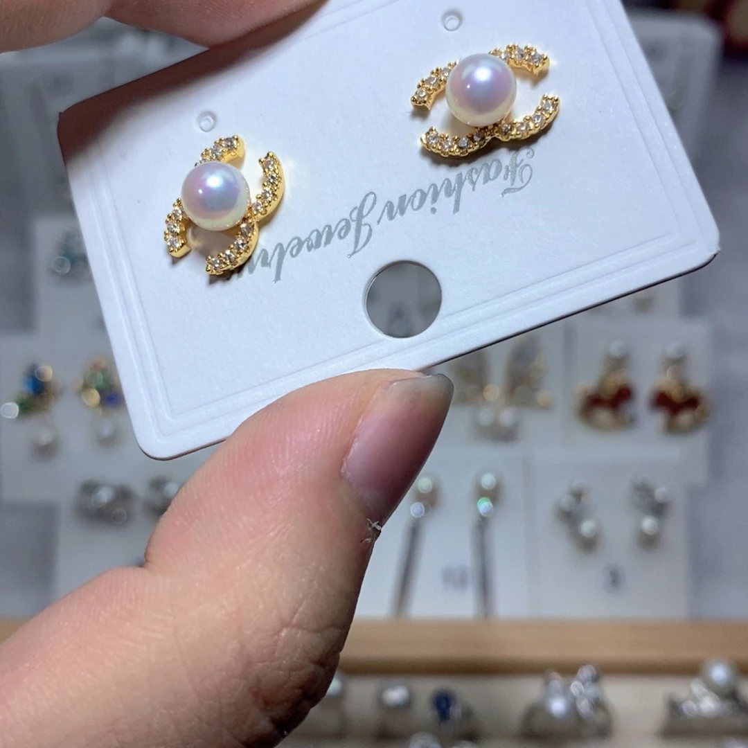 淡水珍珠耳饰银S925镶嵌