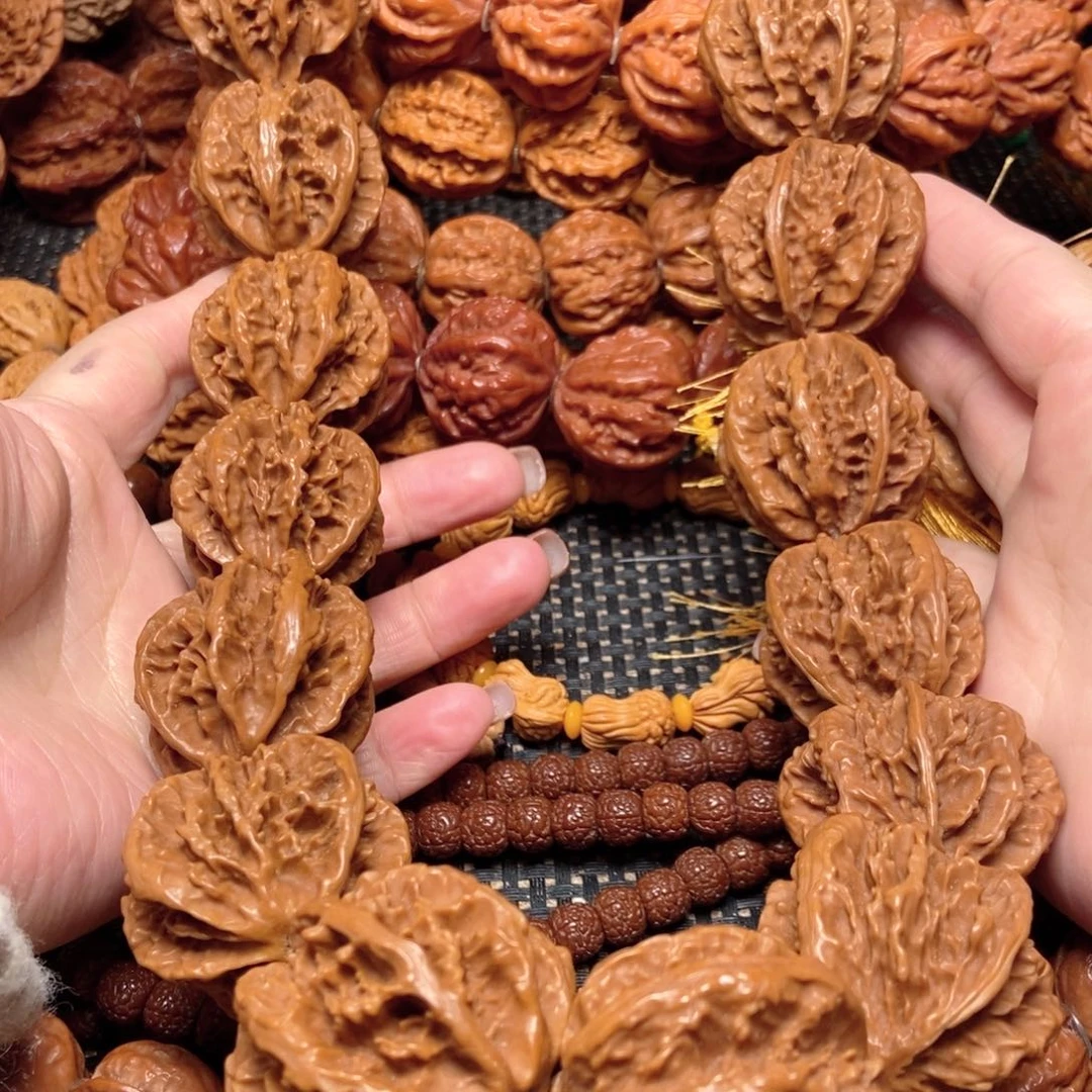 巴***爷文玩核桃手串霸王龙粗筋八棱手持