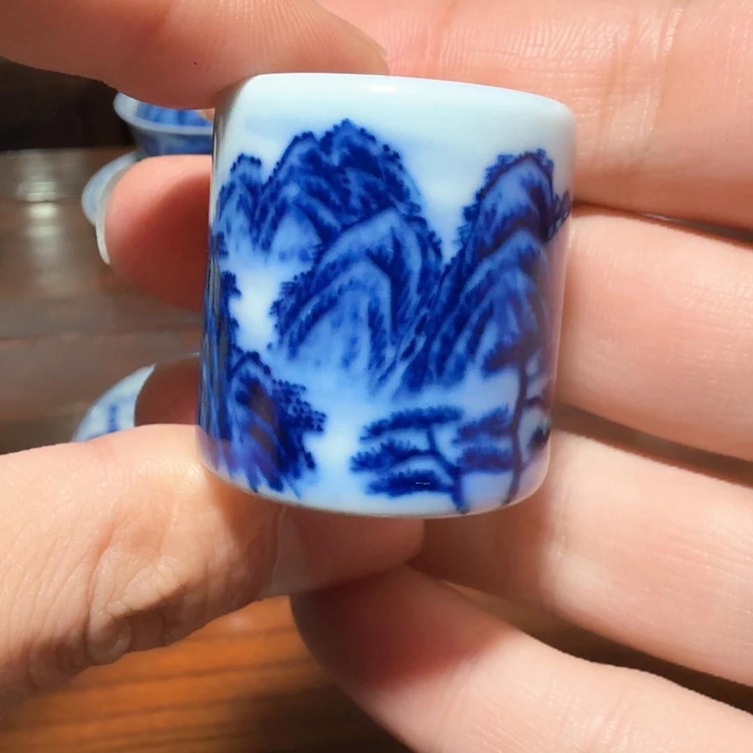 釉下青花柴窑扳指