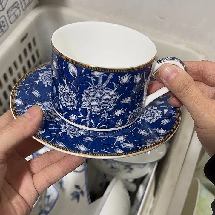 瓷片微瑕骨瓷蒲公英咖啡杯碟一套