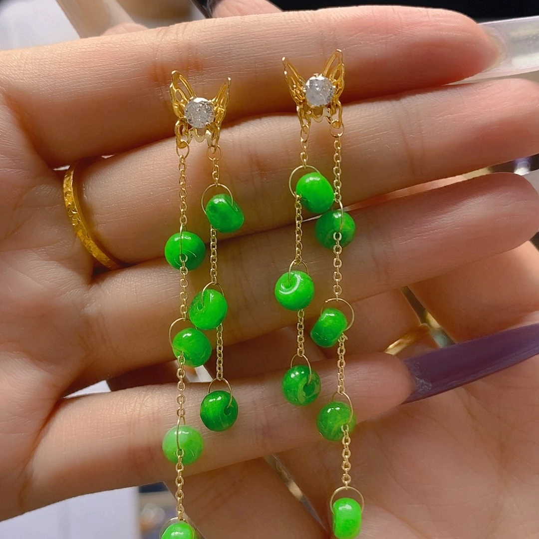 翡翠合金耳饰翡翠