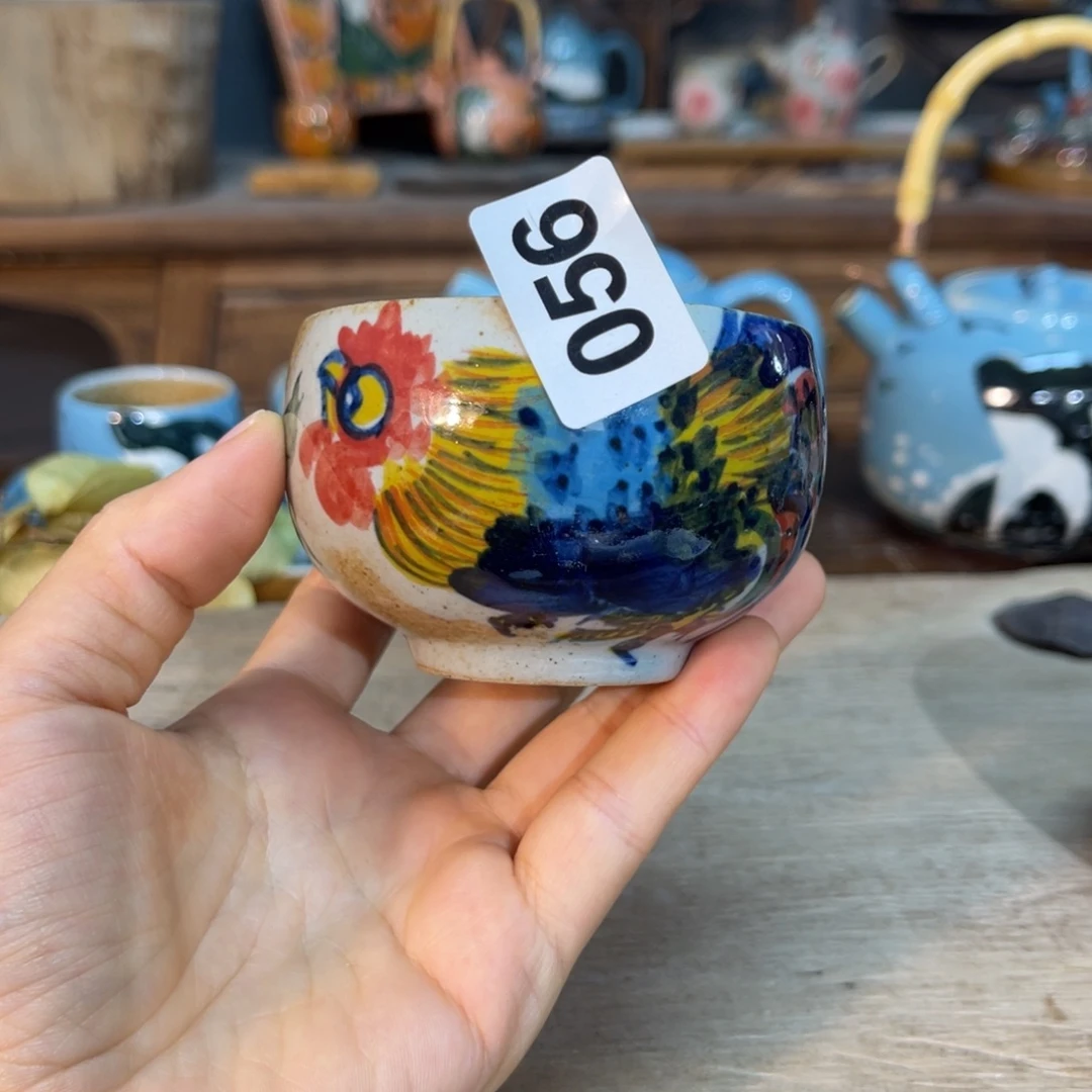 壶素浅陶瓷手工手绘