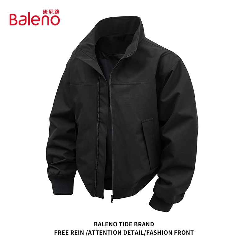 班尼路美式夹克男士春秋季新款潮牌宽松休闲结构痞帅立领挺括外套