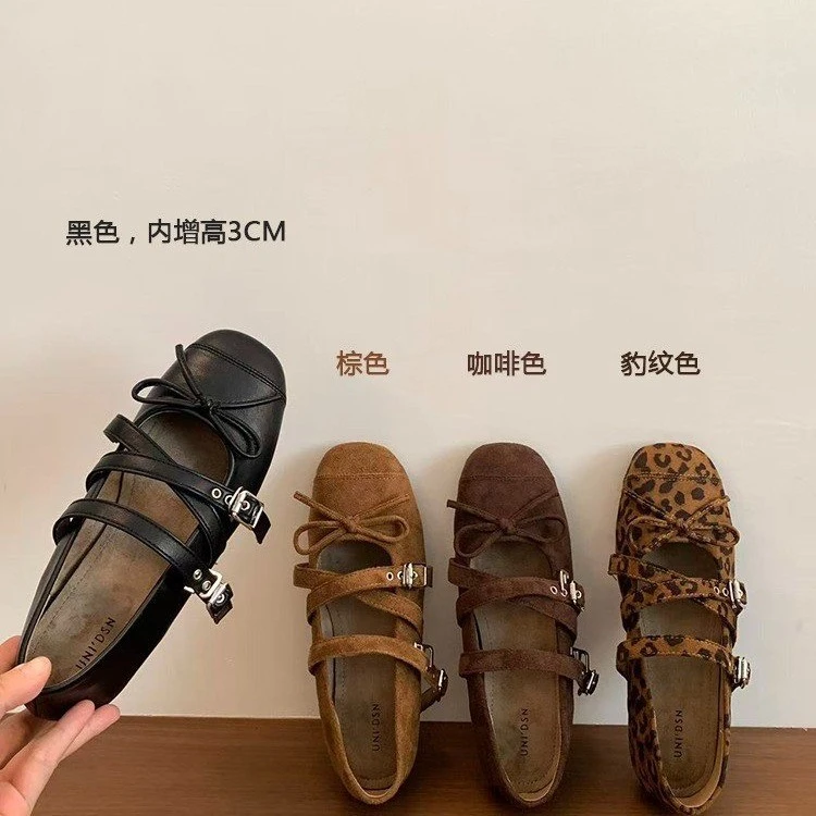 B[098-116]尺码标准根据主播给的对应編碼下單~内增高豹纹单鞋