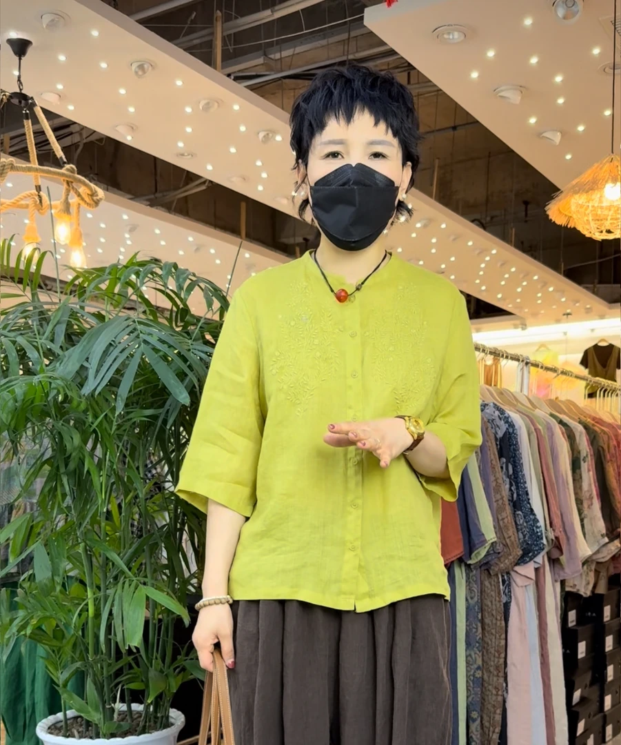 苎麻上衣1.55到1.67之间150斤之内可以穿