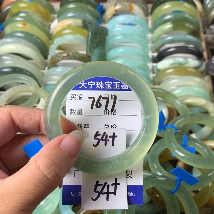 未镶嵌蛇纹石玉手镯7671