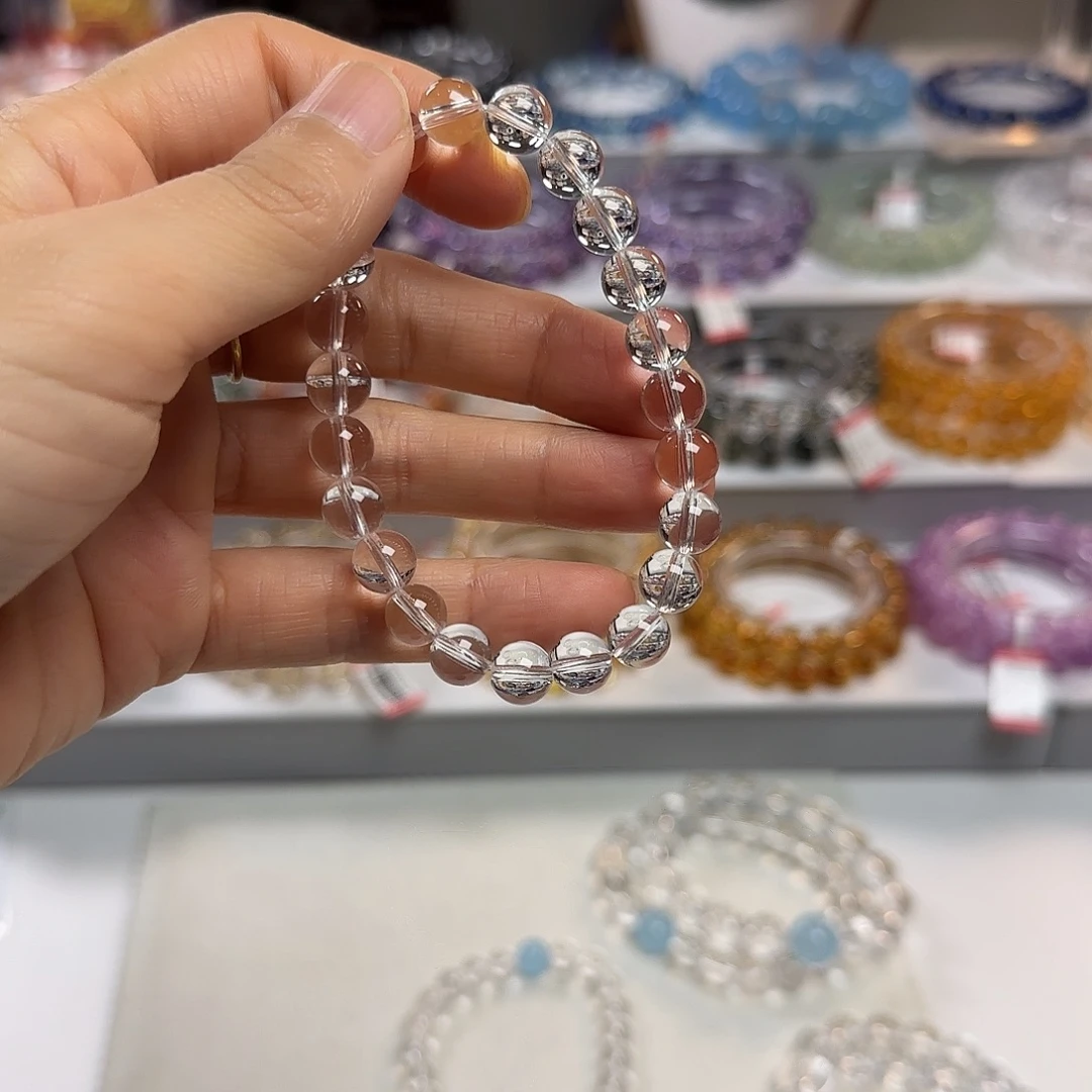 笨***头水晶未镶嵌手链白水晶卡8