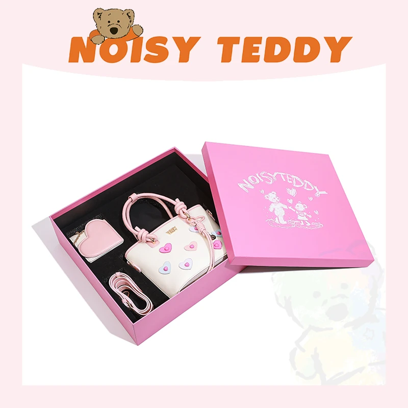 NOISY TEDDYNOISY TEDDY2025新款嘻闹泰迪熊520爱心菜篮子包