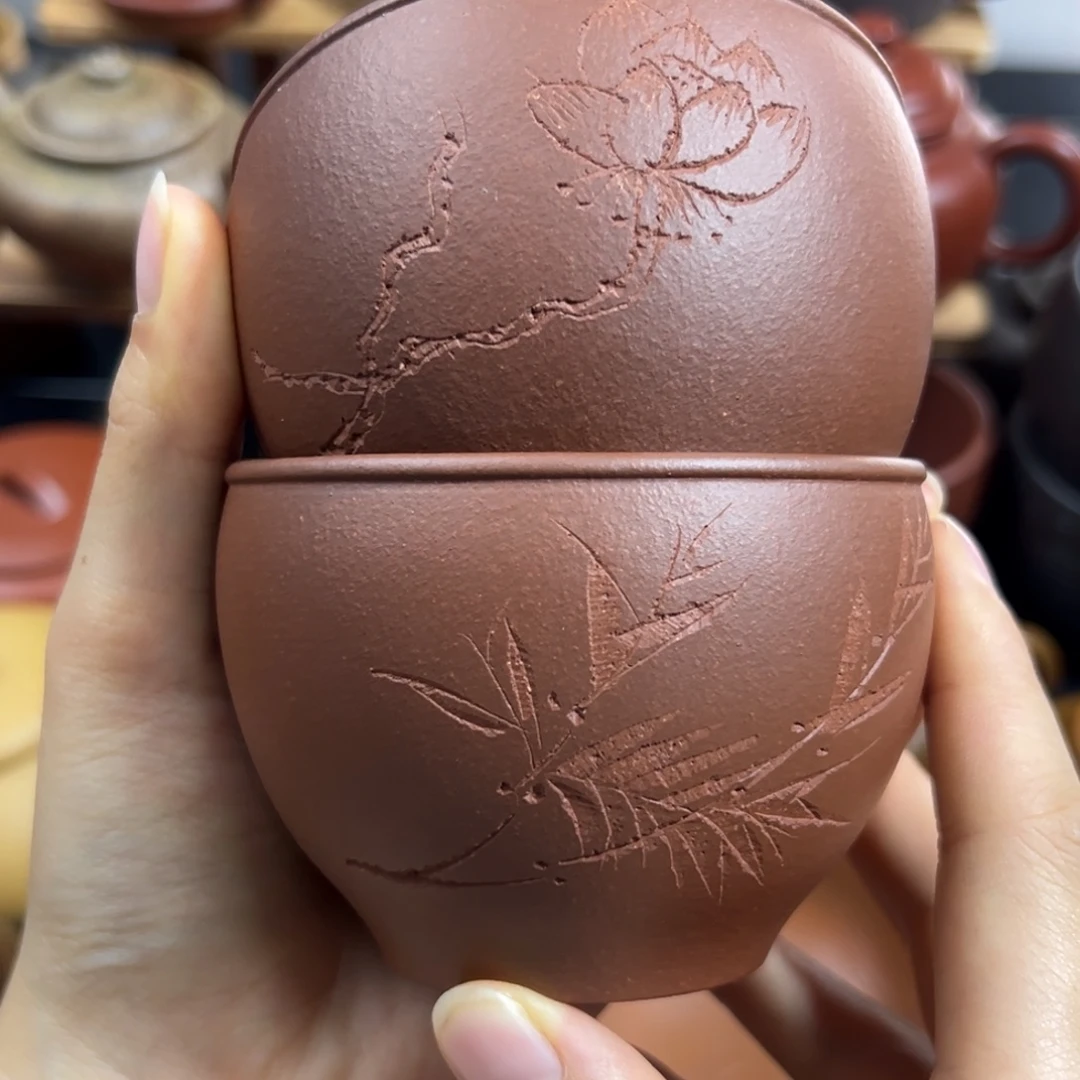 茶杯紫砂大容量对杯紫泥
