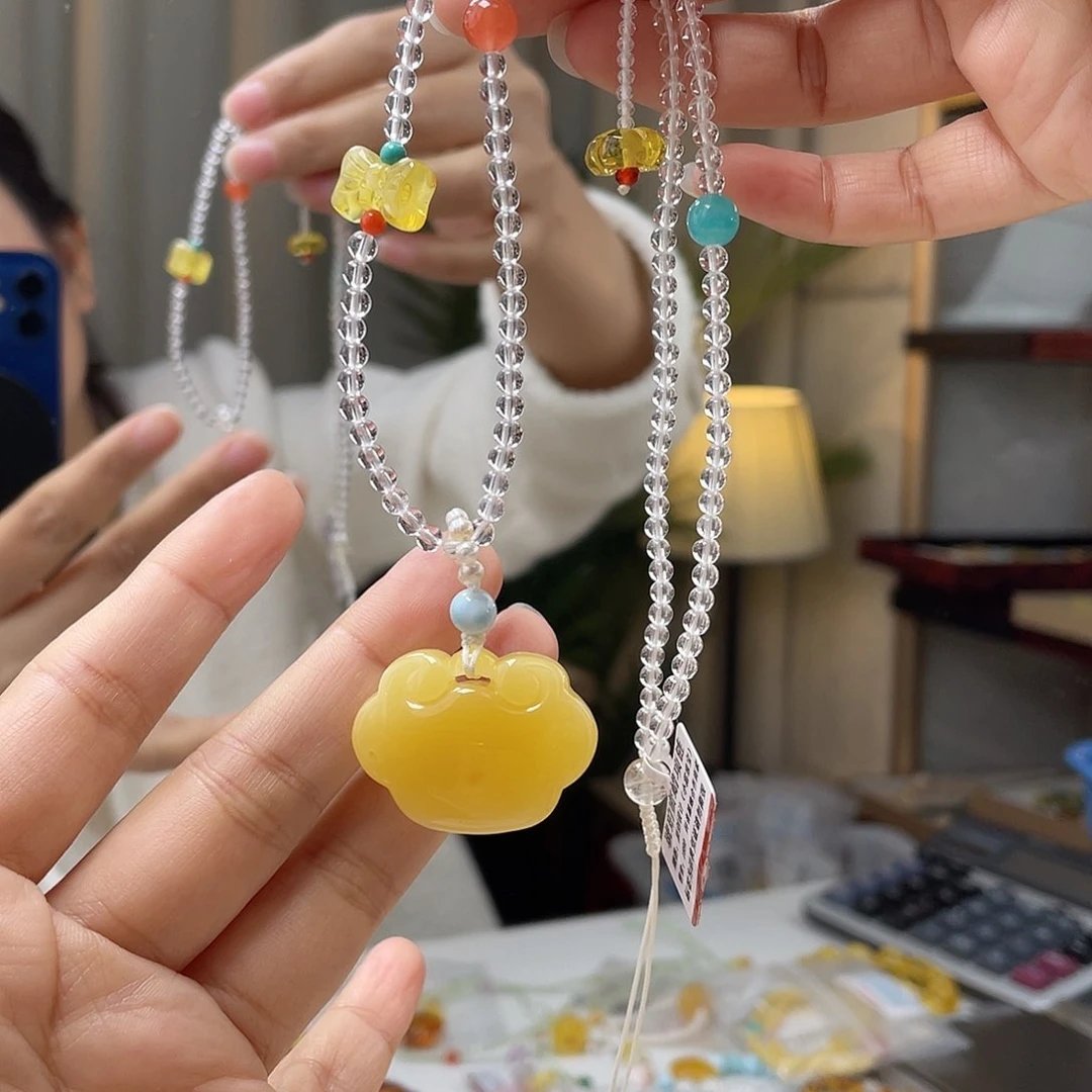 琥珀裸石未镶嵌蜜蜡吊坠