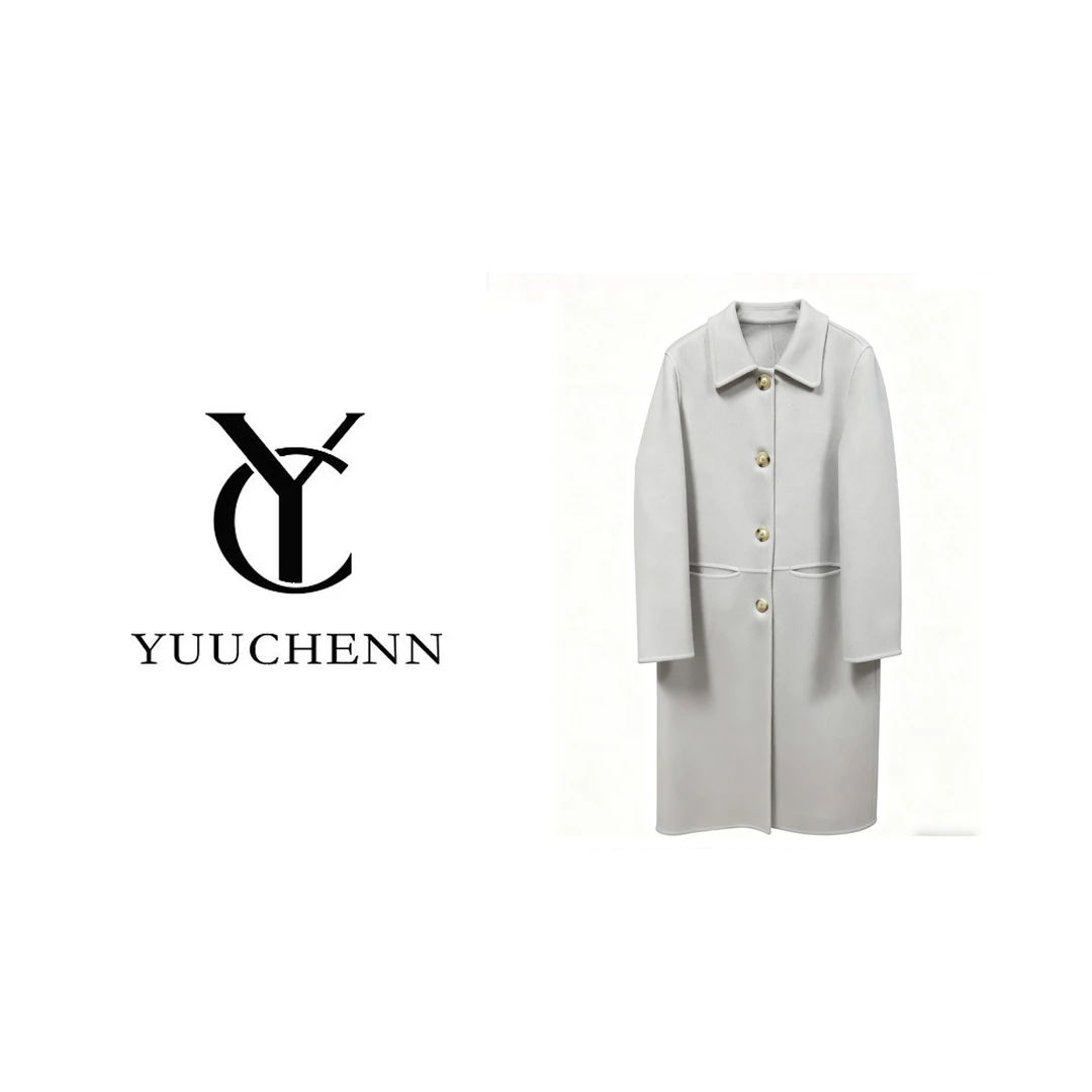 YUUCHENN羊毛拼接长款大衣309