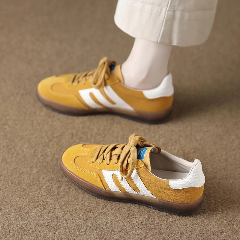木木舒适透气德训鞋2025新款今年流行阿甘鞋时尚休闲鞋黄色板鞋