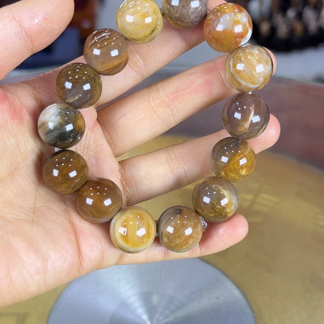 缅甸天然树化玉手串