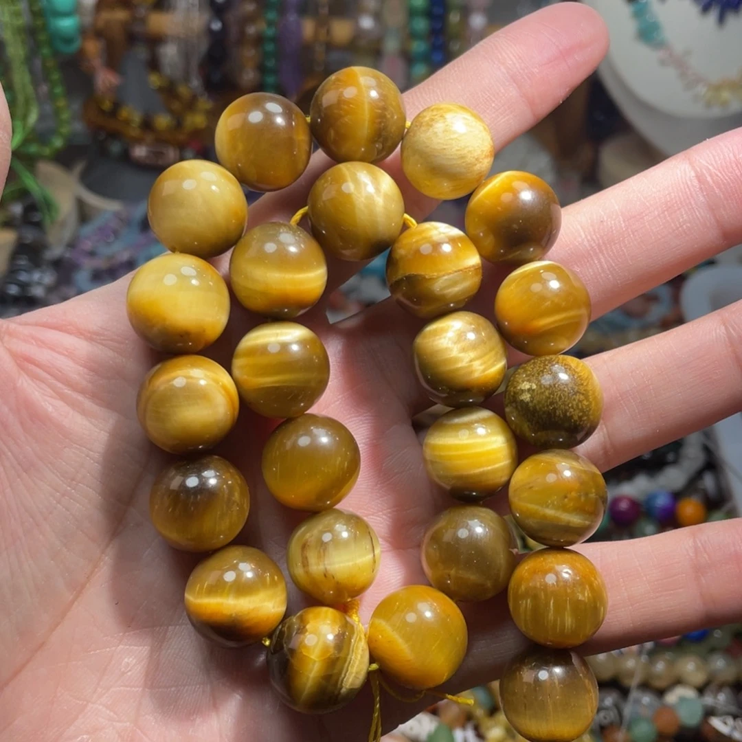 石英质玉，金虎眼16mm，未镶嵌