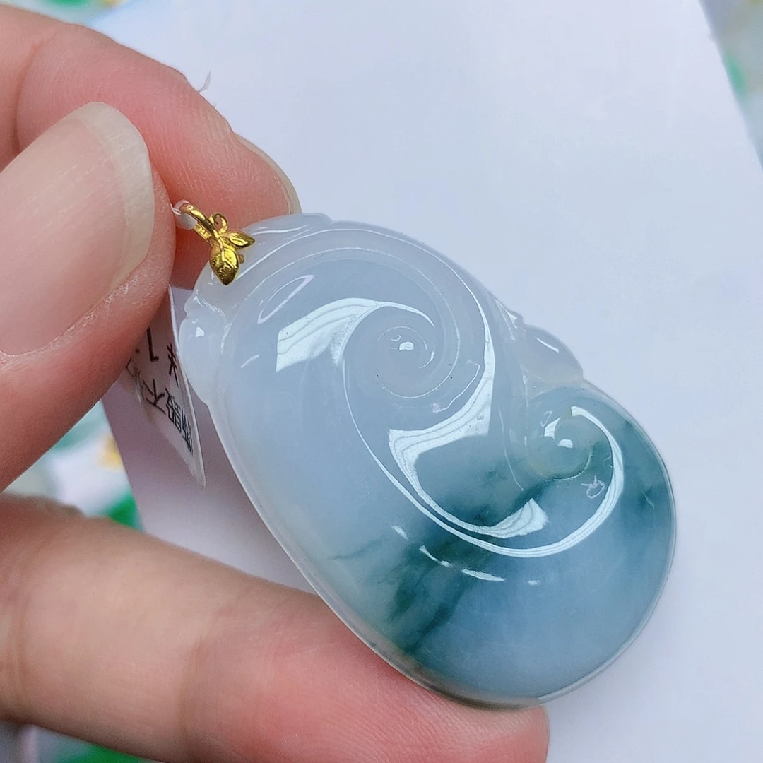 翡翠18K金镶嵌颈饰357779