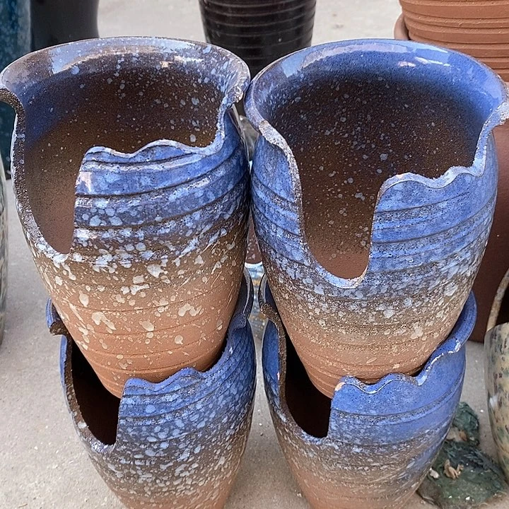 紫砂花盆口13高17瑕疵