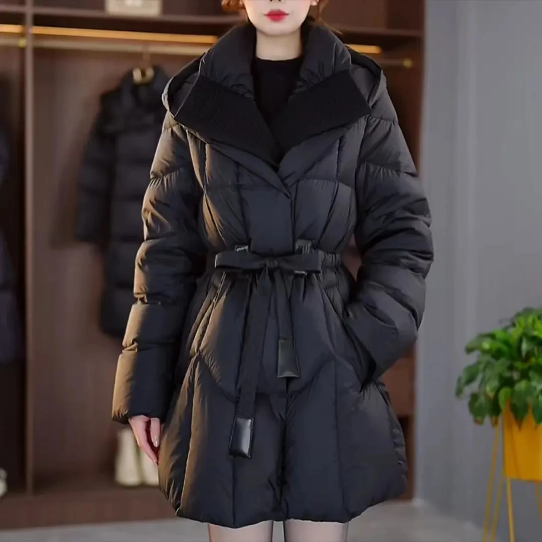 【羽绒服】冬季新款连帽时尚百搭气质显瘦减龄休闲白鸭绒羽绒服