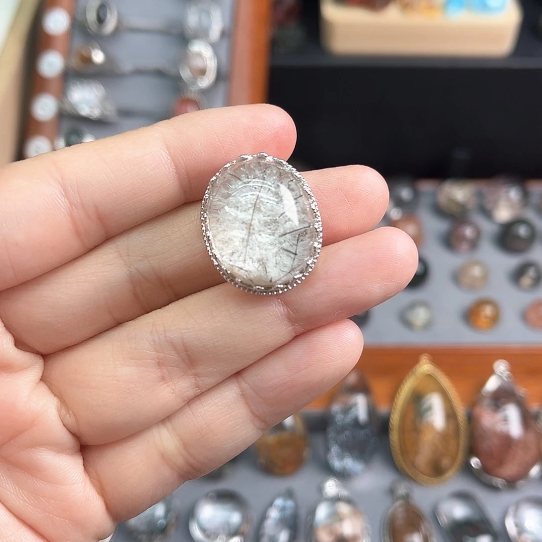 水晶配饰（魔盒）银S925镶嵌小**忧