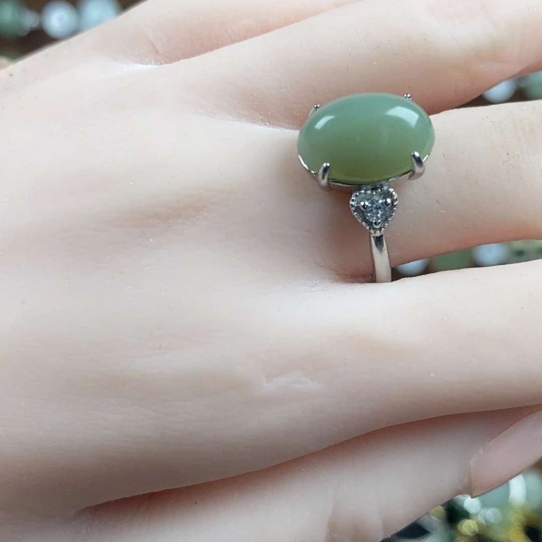 和田玉（青玉）戒指合金