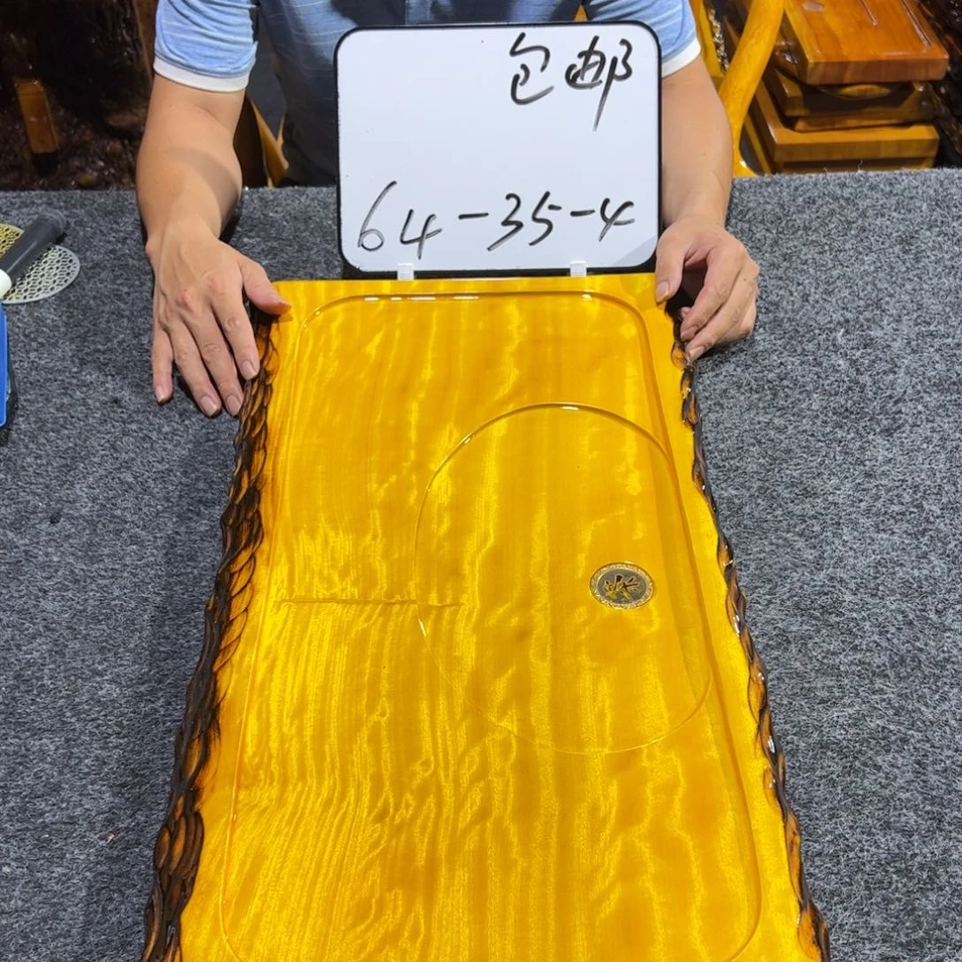 缅甸大叶金丝楠实木茶盘