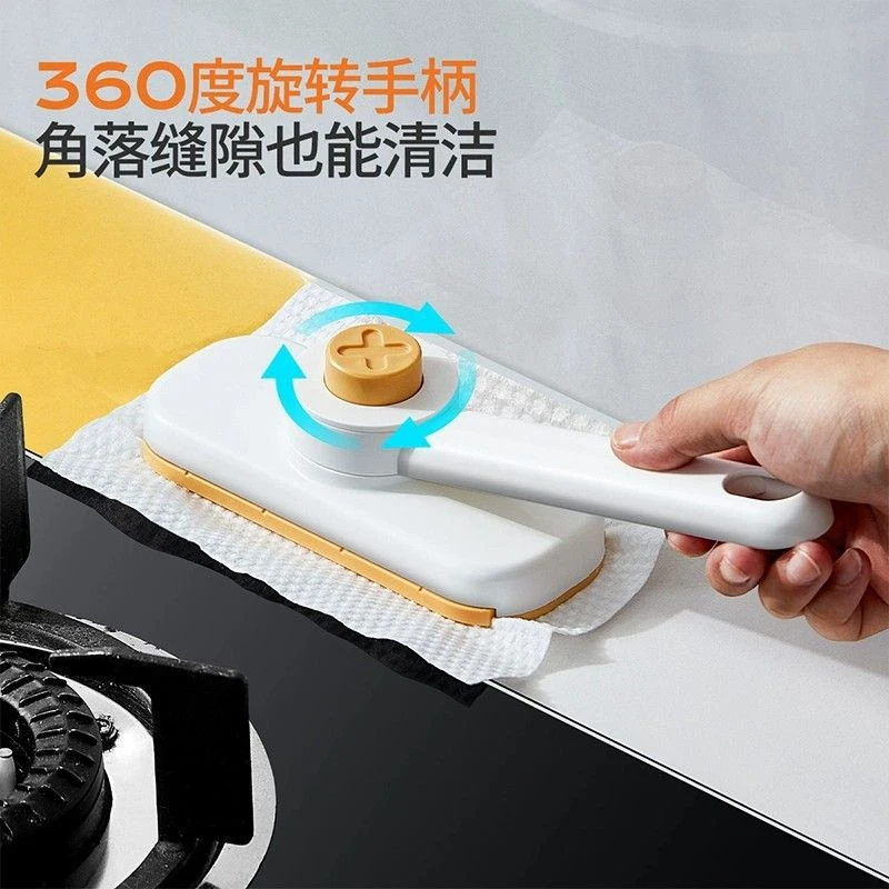 免手洗干湿两用平板拖把清洁刷旋转桌面清洁方便小巧