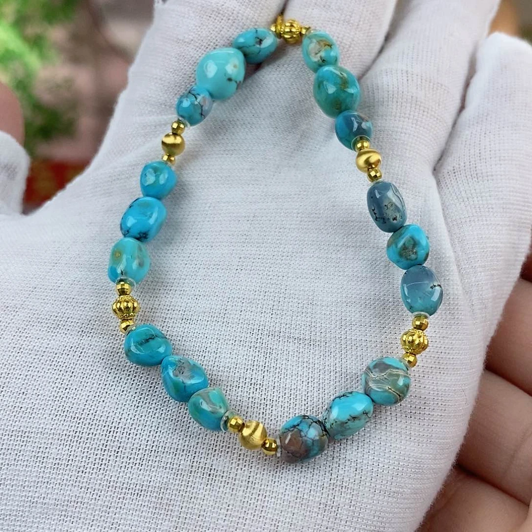 绿松石珠宝奇石18K金镶嵌