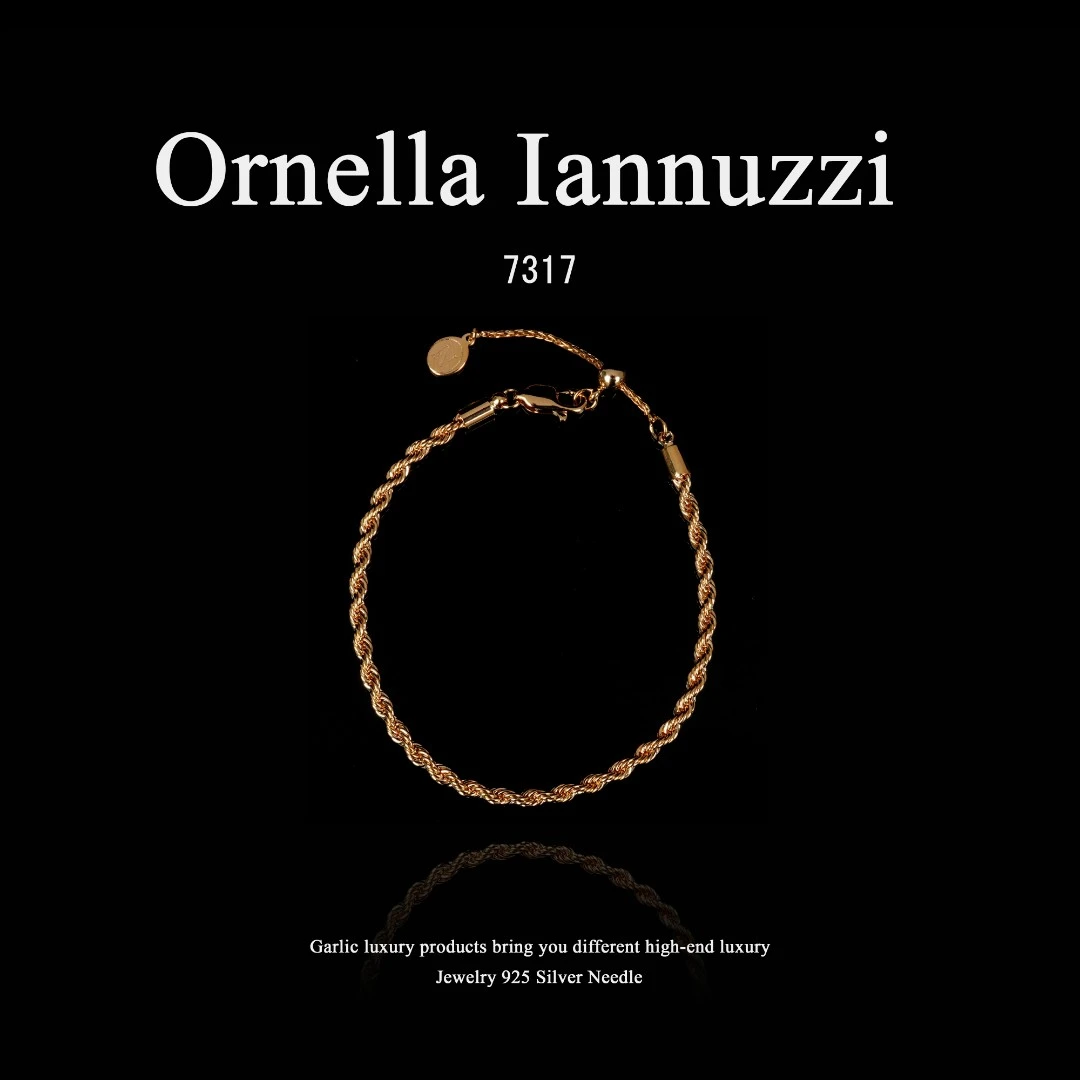 镀K金  Ornella Iannuzzi【Rope光】手链~7317（16+5cm）