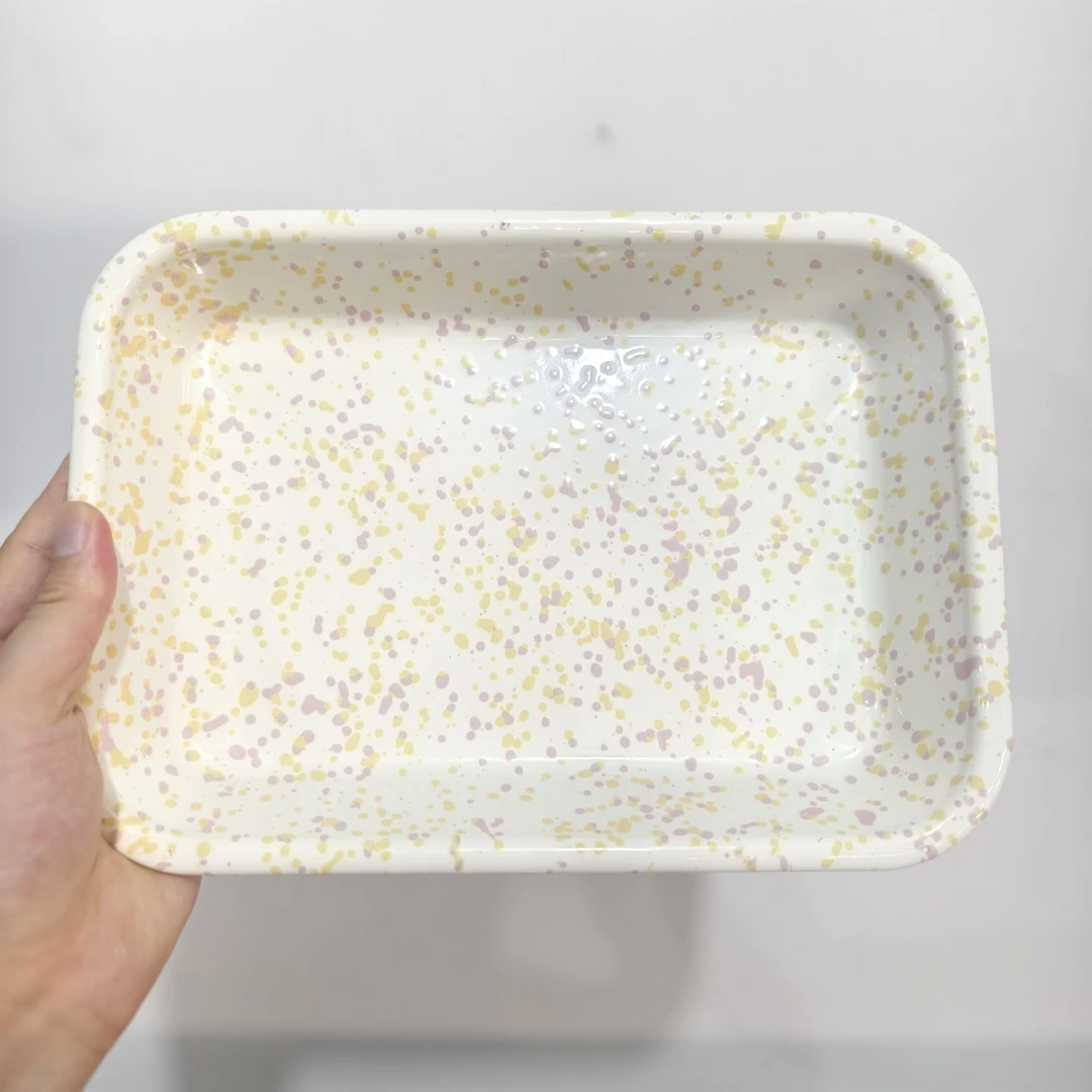 【颜值好物】大号28*19.5*4CM 少量库存 黄粉 家用方盘 烤盘