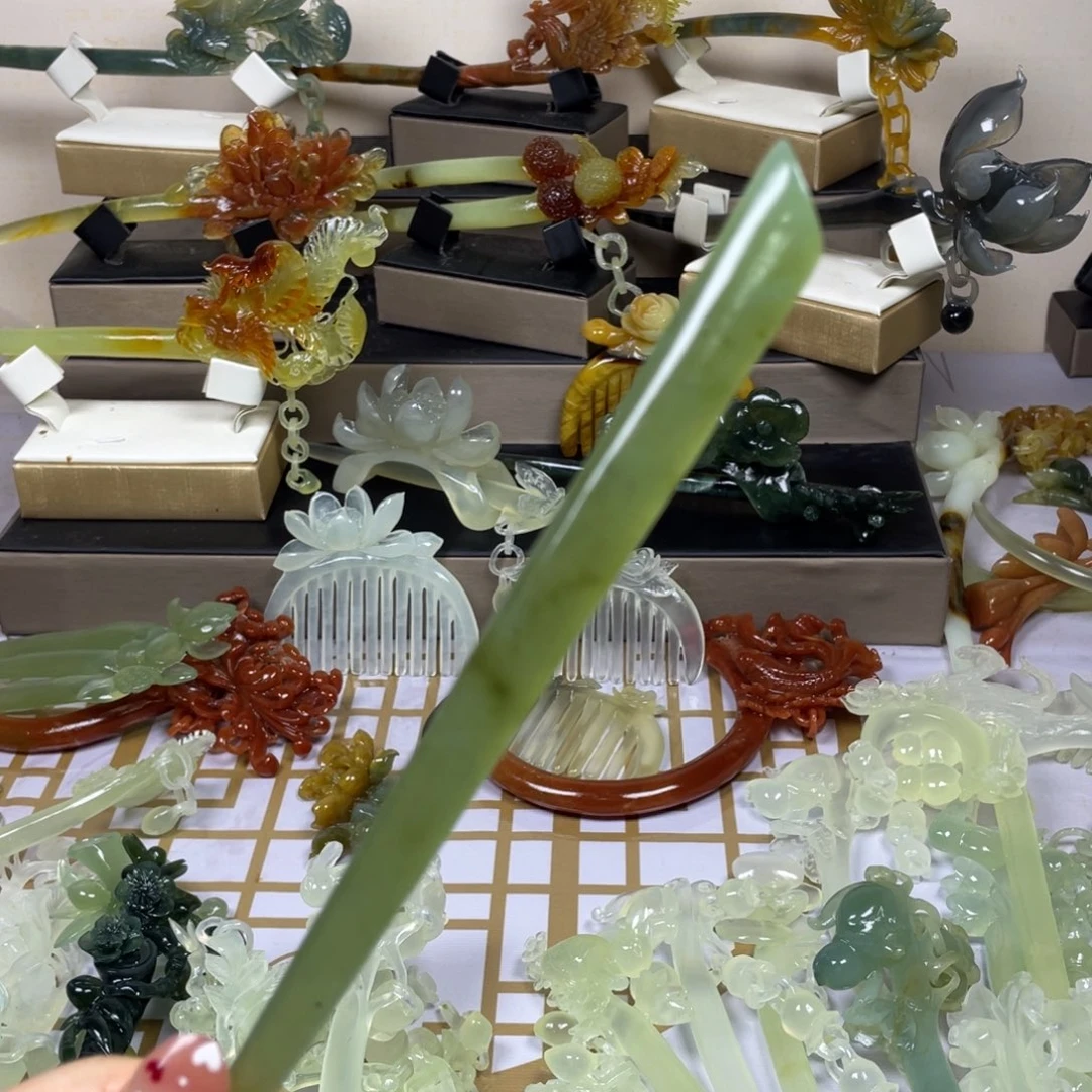 未镶嵌蛇纹石玉发饰