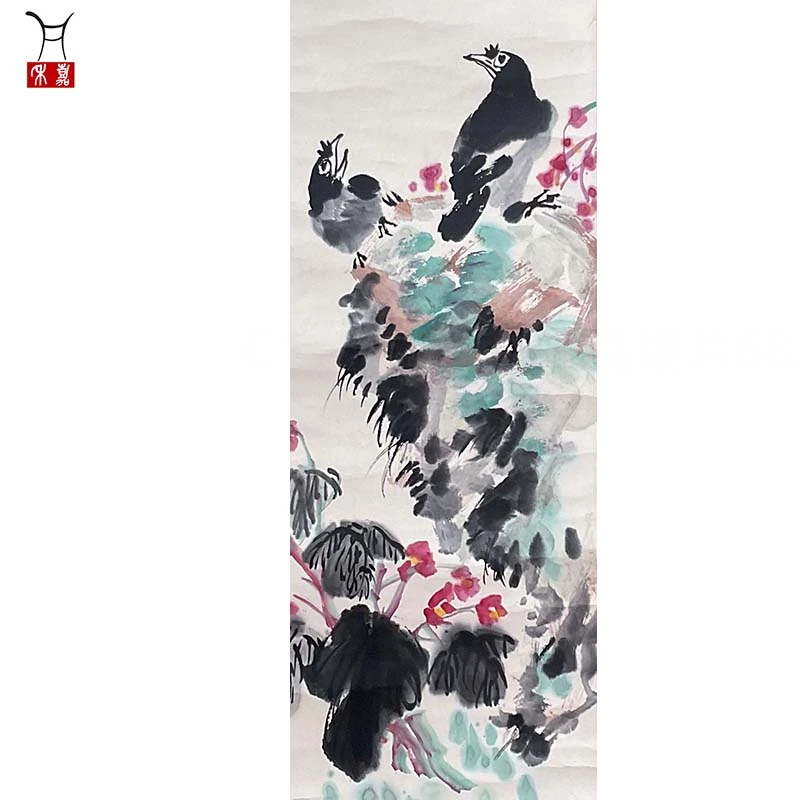 C1064花鸟镜片68.5x33cm/2平尺