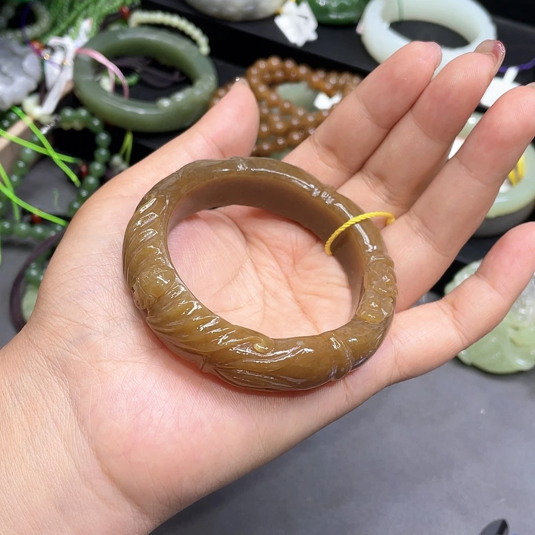 和田玉手镯54圈口27未镶嵌