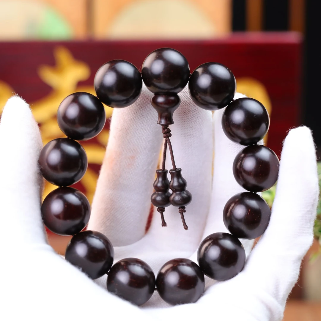 【读木周原创】印度小叶紫檀18mm佛珠文玩手串