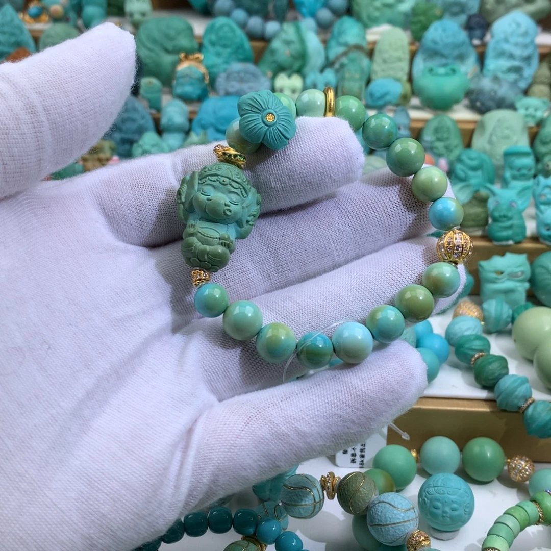 绿松石18K金镶嵌手链